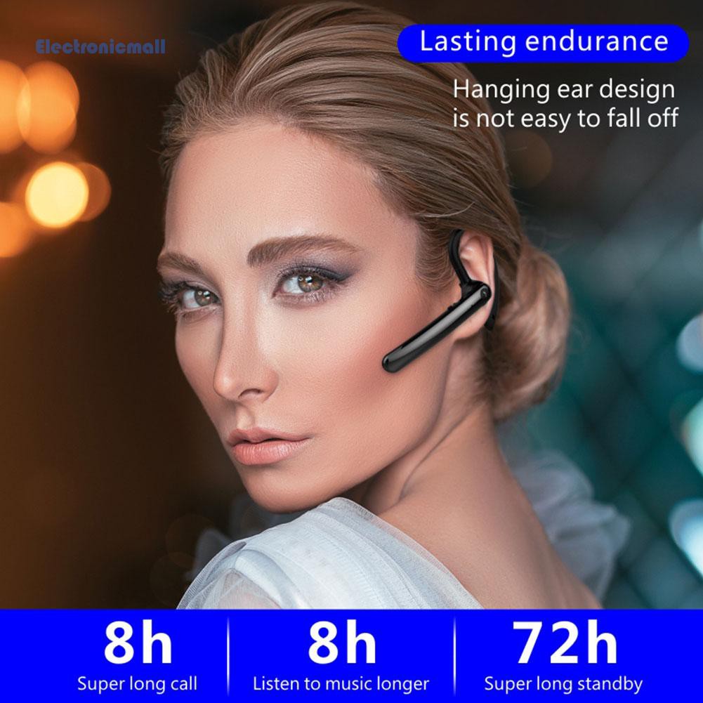 ElectronicMall01 F990 Wireless Bluetooth 5.0 Single Earphone Stereo Smart Noise Reduction Headset with Microphone for