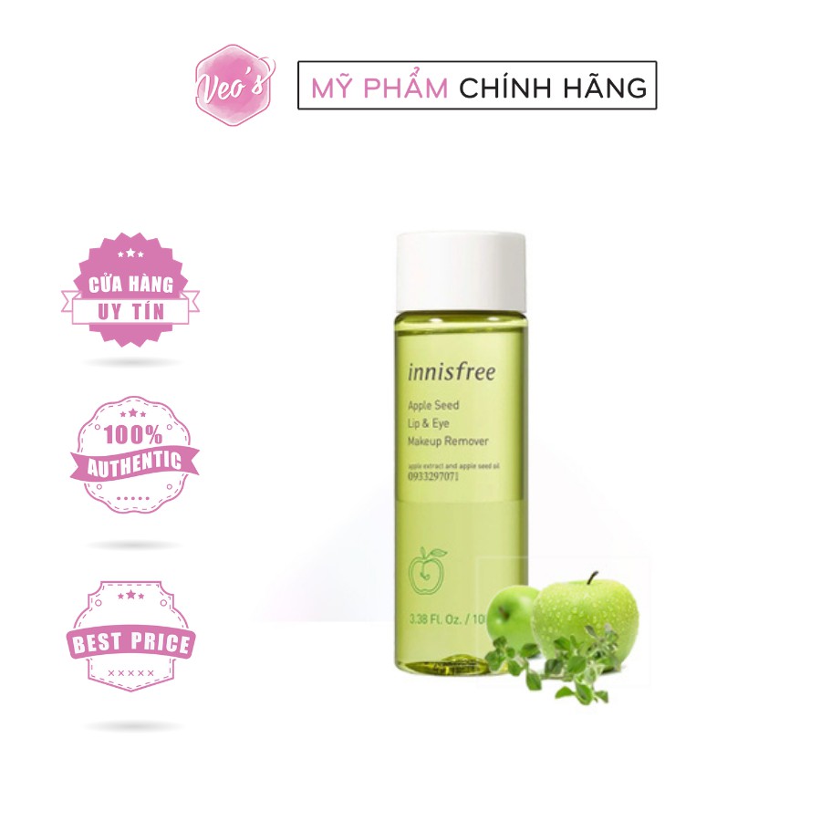 Tẩy trang mắt môi Innisfree Apple Seed Lip &amp; Eye Makeup Remover