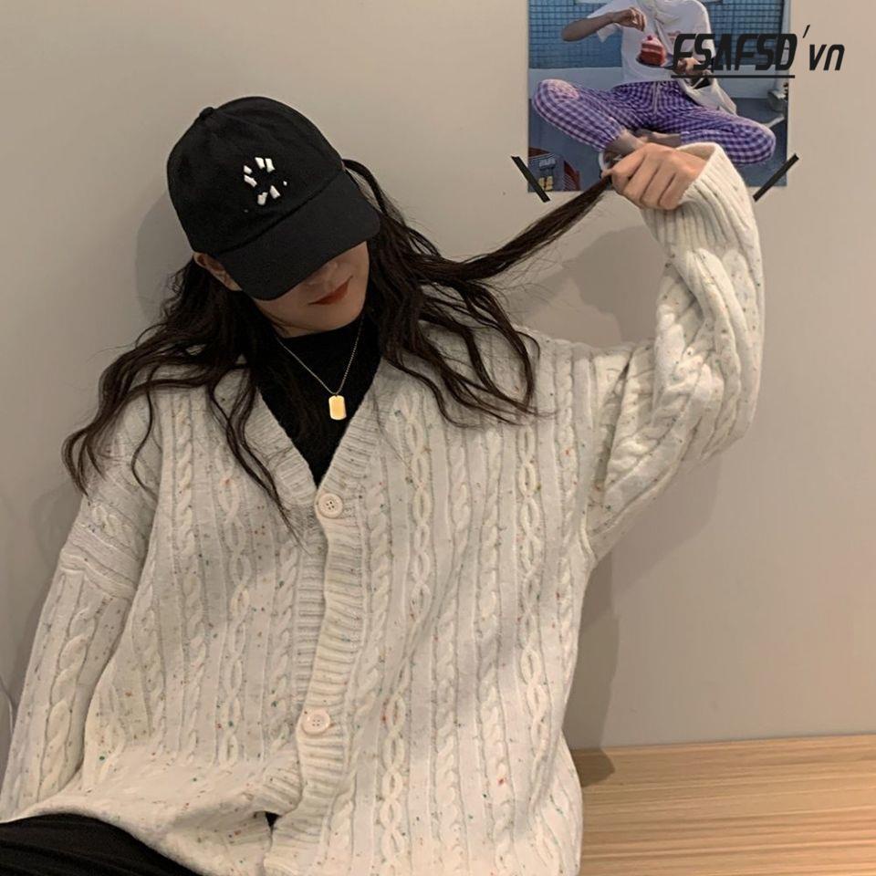 Áo Khoác Cardigan Dệt Kim Dáng Rộng Phong Cách Retro Hàn Quốc Thời Trang Mới 2022