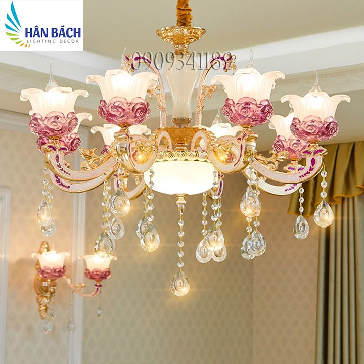 ĐÈN CHÙM,ĐÈN CHÙM PHÒNG KHÁCH,ĐÈN CHÙM HIỆN ĐẠI,ĐÈN CHÙM NẾN PHA LÊ