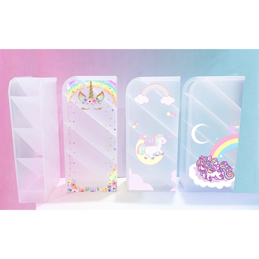 Ống cắm bút ngựa thần 4 tầng CB4I26 ống cắm để đồ trang điểm unicorn cute dễ thương hoạt hình idol