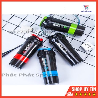 Bình nước thể thao shaker tập gym Spider