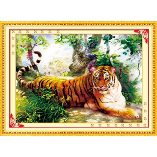 Tranh thêu chữ thập thêu hổ trong rừng thiêng a391 96x68cm, chưa thêu