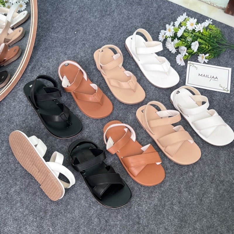 Sandal đế xẹp MAILIAA quai kẹp, quai chéo