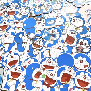 Sticker doraemon 30 cái ép lụa khác nhau