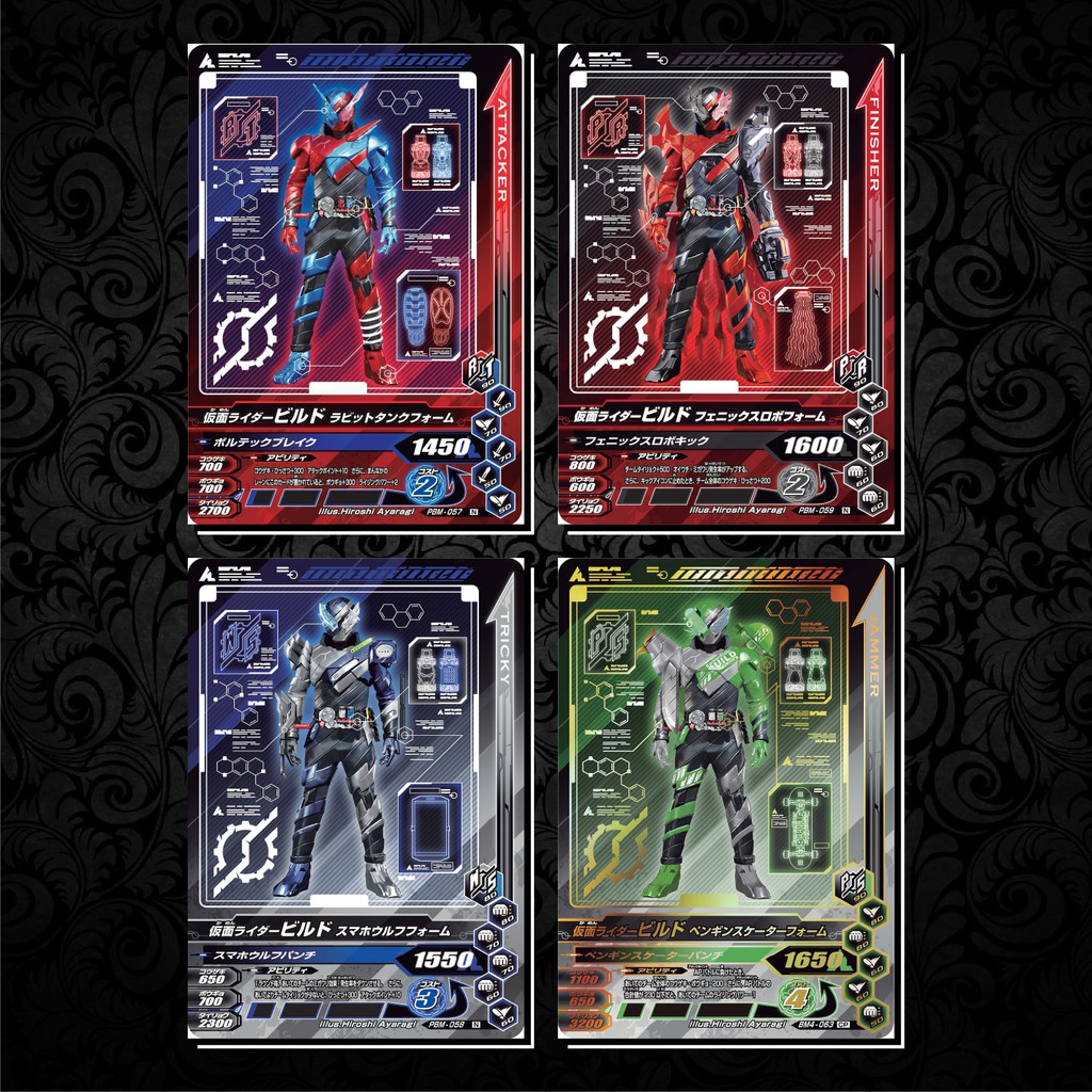 [Độc Quyền Phản Quang 7 Màu] Thẻ Bài (Card) Kamen Rider Build Data Card - Ganbarizing