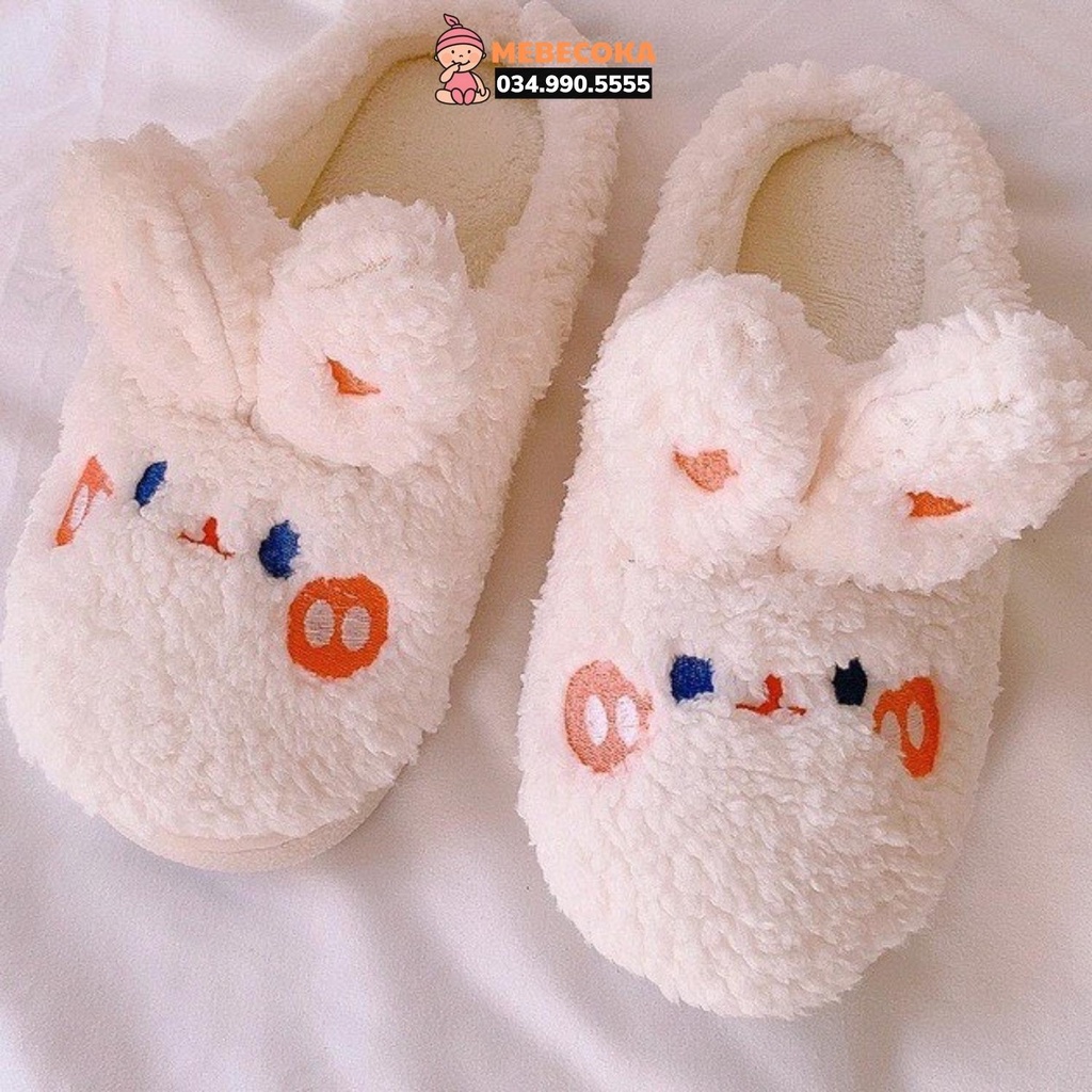Dép Bông Gấu Xinh Xắn đi trong nhà, đi chơi ấm áp dễ thương
