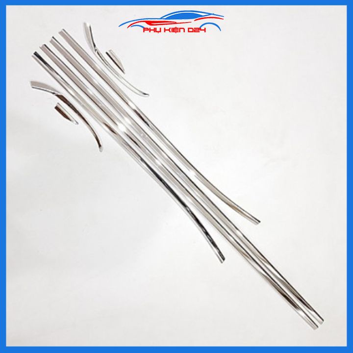 Bộ nẹp viền chân kính cong kính Vinfast Fadil 2019-2020-2021-2022-2023 Inox sáng bóng chuẩn form xe
