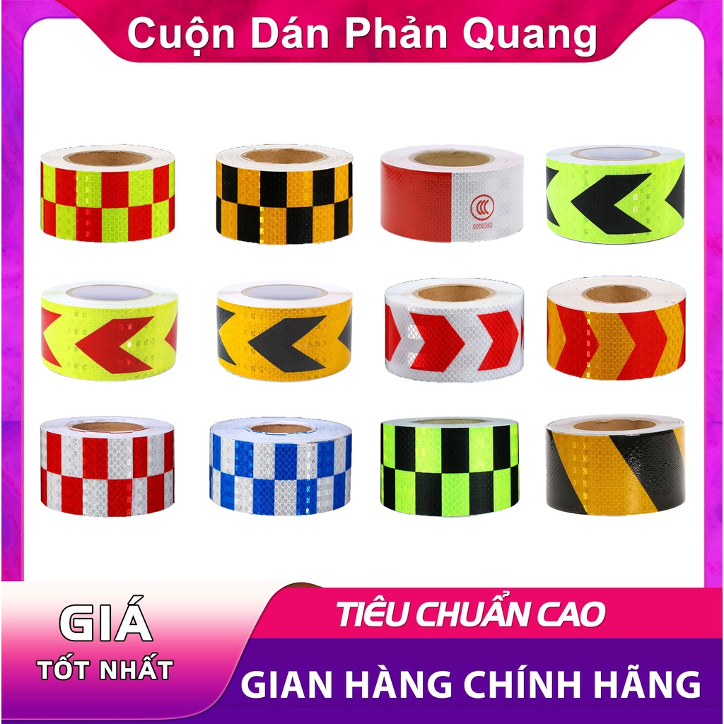 Cuộn Dán Phản Quang Decal Nhiều Màu Sắc, Cảnh Báo An Toàn, Công Trường Đang Thi Công, khu vực nguy hiểm, chỉ dẫn lối đi