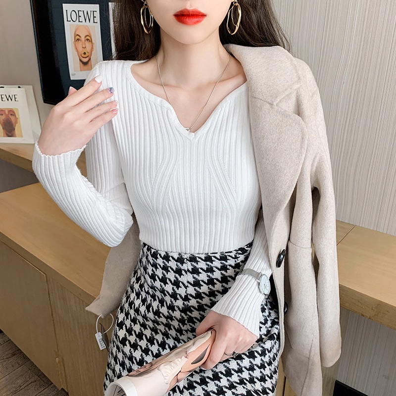 Áo dệt kim Pure Cube dáng ôm lưng cao kiểu Pháp thời trang cho nữ