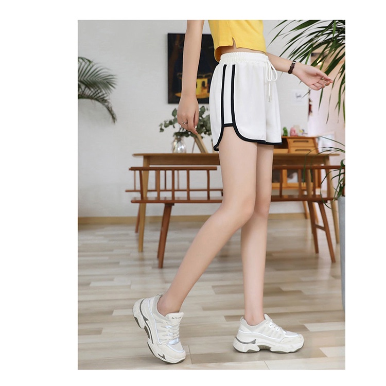 Quần ngắn thể thao lưng cao ống rộng size S-5XL tùy chọn cho nữ | BigBuy360 - bigbuy360.vn