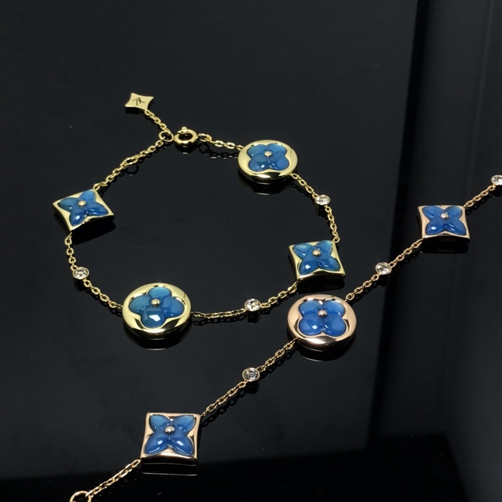 Hàng Mới Về Mới Vòng Đeo Tay Xi Mạ Vàng Hồng Đính Đá Chalcedony