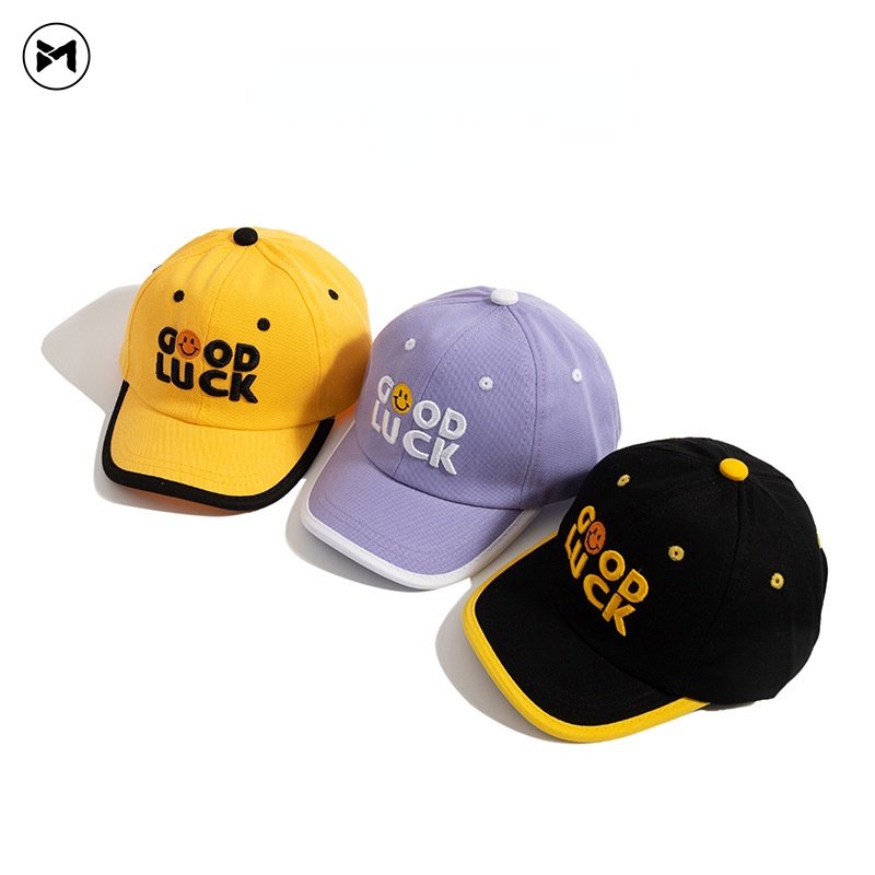Mũ Lưỡi Trai Mềm Thêu Chữ GOOD LUCK Thời Trang Mùa Hè Cho Bé 1-4 Tuổi