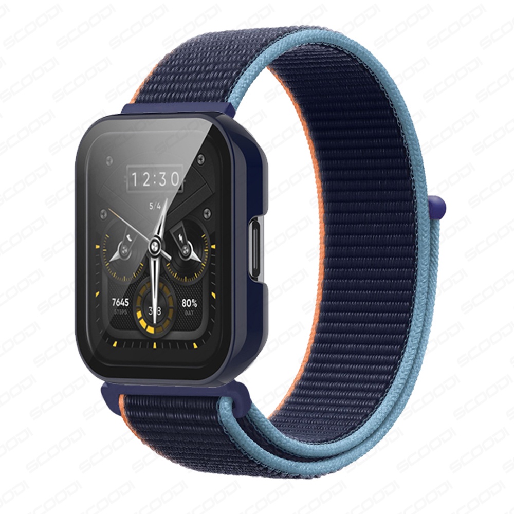 Dây đeo nylon 2 trong 1 + kính cường lực cho đồng hồ thông minh Realme Watch 2 / Realme 2 Pro