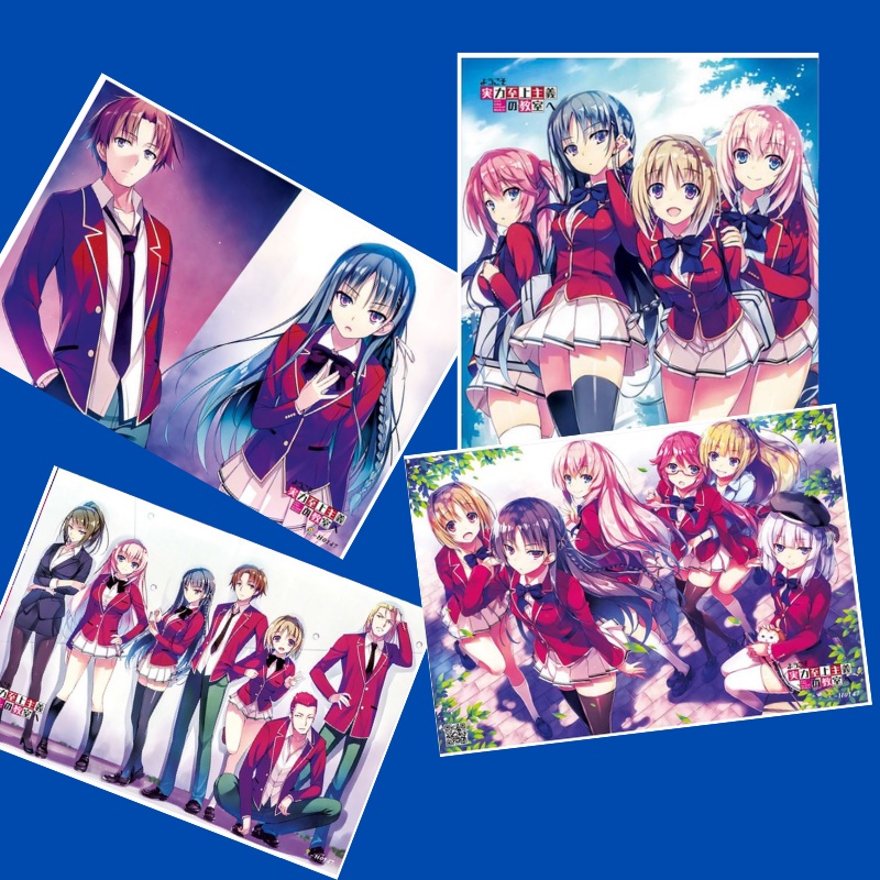 Set 8 tấm poster to bự Classroom of the Elite tranh áp phích A3 anime siêu chất
