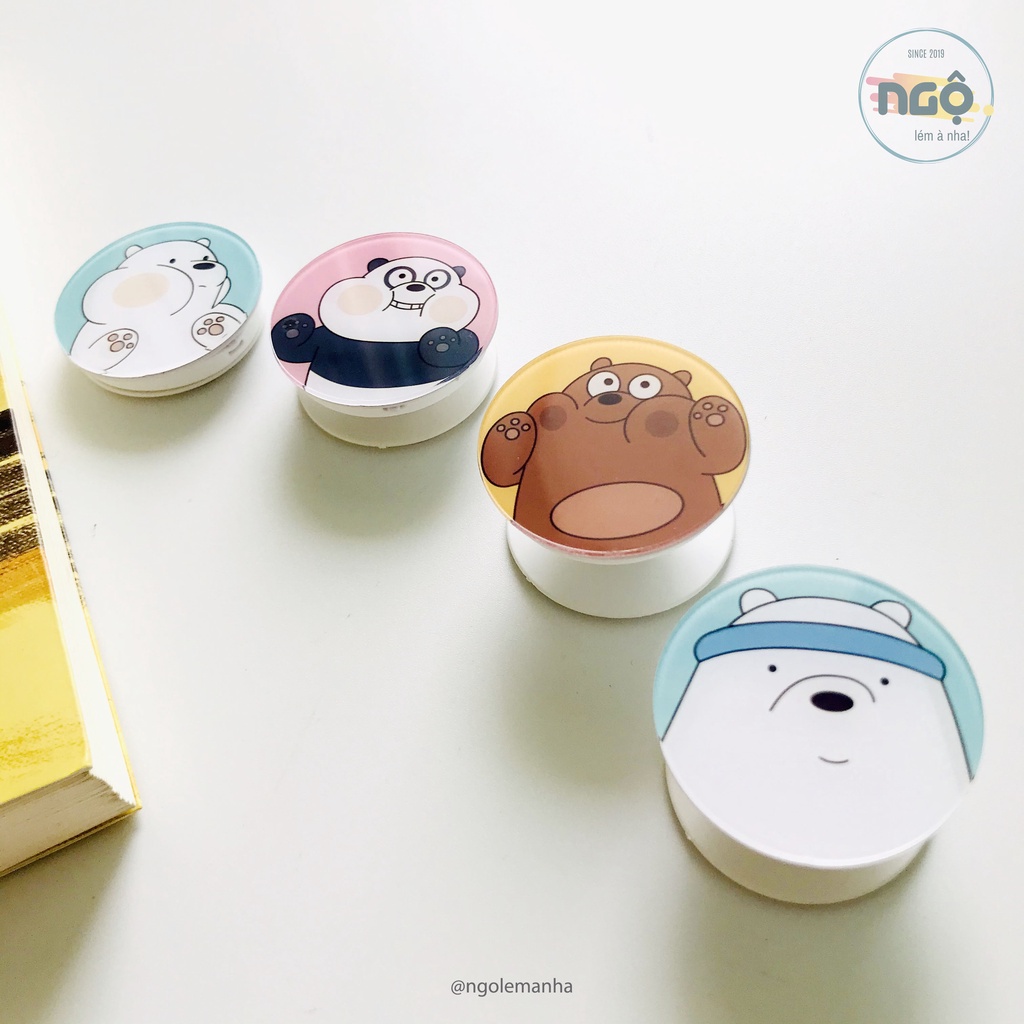 Giá đỡ điện thoại - 4 Mẫu Bộ 3 Gấu Trắng Nâu Trúc dễ thương - 100% Shop tự chụp