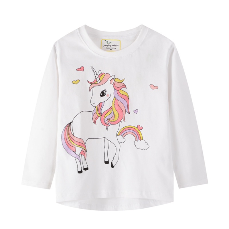 Mã 7037 áo thun dài tay sọc hồng thêu hình lợn Peppa trượt patanh vui nhộn của Jumping Meter cho bé gái