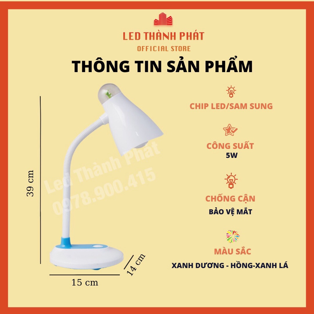 Đèn học để bàn Rạng Đông RL32 bảo vệ thị lực , Đèn bàn chống cận - chip led Samsung - bh chính hãng 06 tháng
