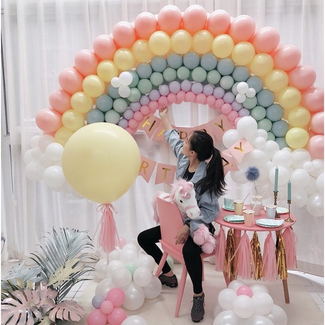Bong bóng bay Tròn màu Pastel Macaron Size 6"-10'' Trang Trí Sinh Nhật Style hàn quốc Happy Birthday Tiệc Cưới Đám cưới