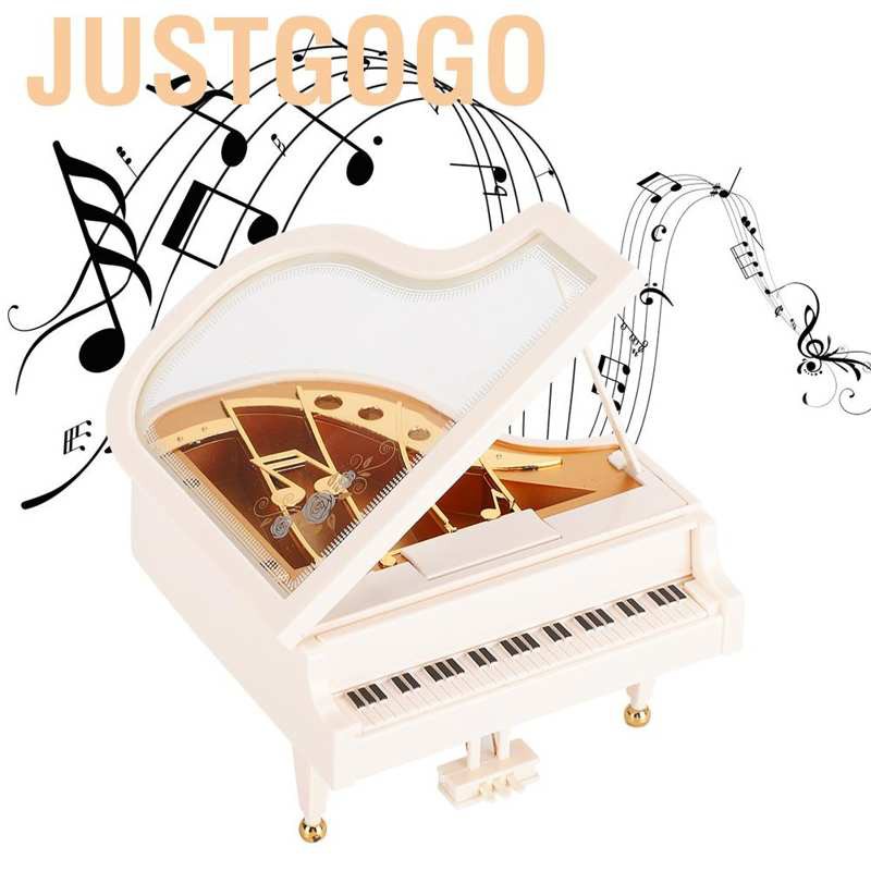 Hộp Nhạc Bằng Gỗ Thông Hình Đàn Piano Trang Trí