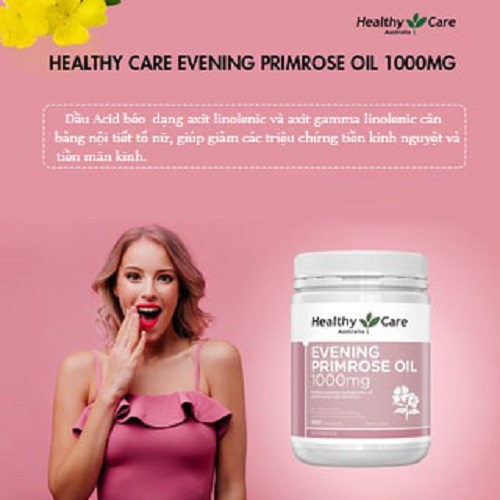 Hoa Anh Thảo Healthy Care Úc Evening Primrose Oil 1000mg Tinh Dầu Cân Bằng Nội Tiết Tố Nữ  (200 viên)