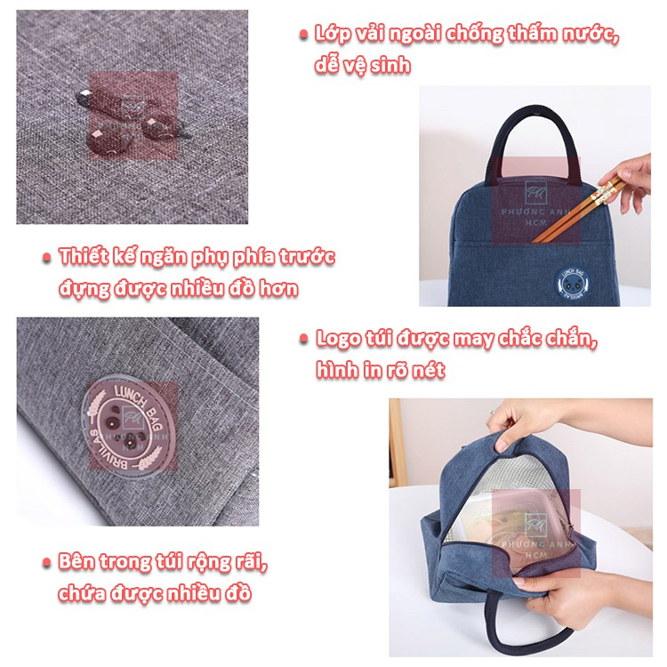 Túi Giữ Nhiệt Đựng Hộp Cơm - Túi Đựng Đồ, Thức Ăn, Bình Nước LUNCH BAG