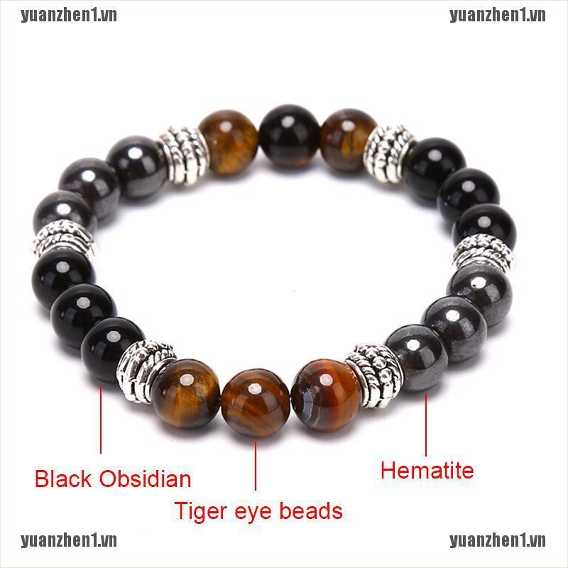 [YUANZHEN1] Vòng Tay Chuỗi Hạt Đá Mắt Hổ Bằng Đá Hematite Tự Nhiên