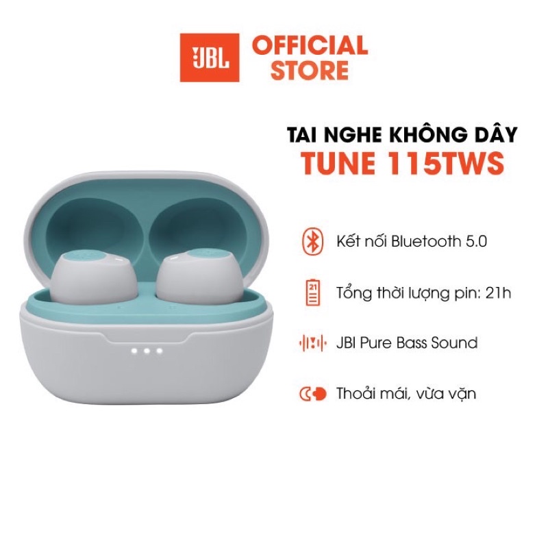Tai nghe Bluetooth True Wireless JBL Tune 115 TWS -Bảo hành 6 tháng chính hãng PGI-NEW 100%