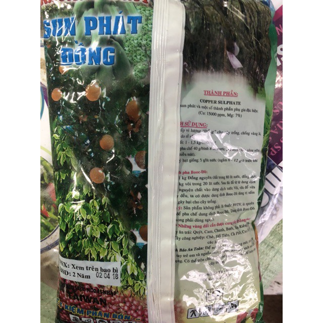 đồng sunphat pha booc đô trừ nấm (CuSO4 1kg)