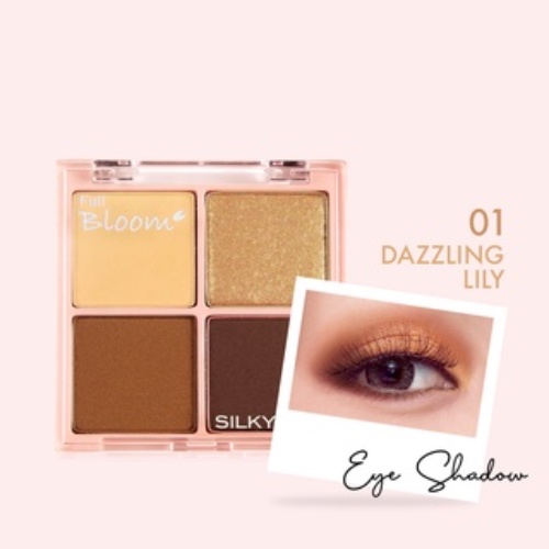 Bảng Phấn Mắt 4 Ô Có Nhũ Silkygirl Full Bloom Shadow