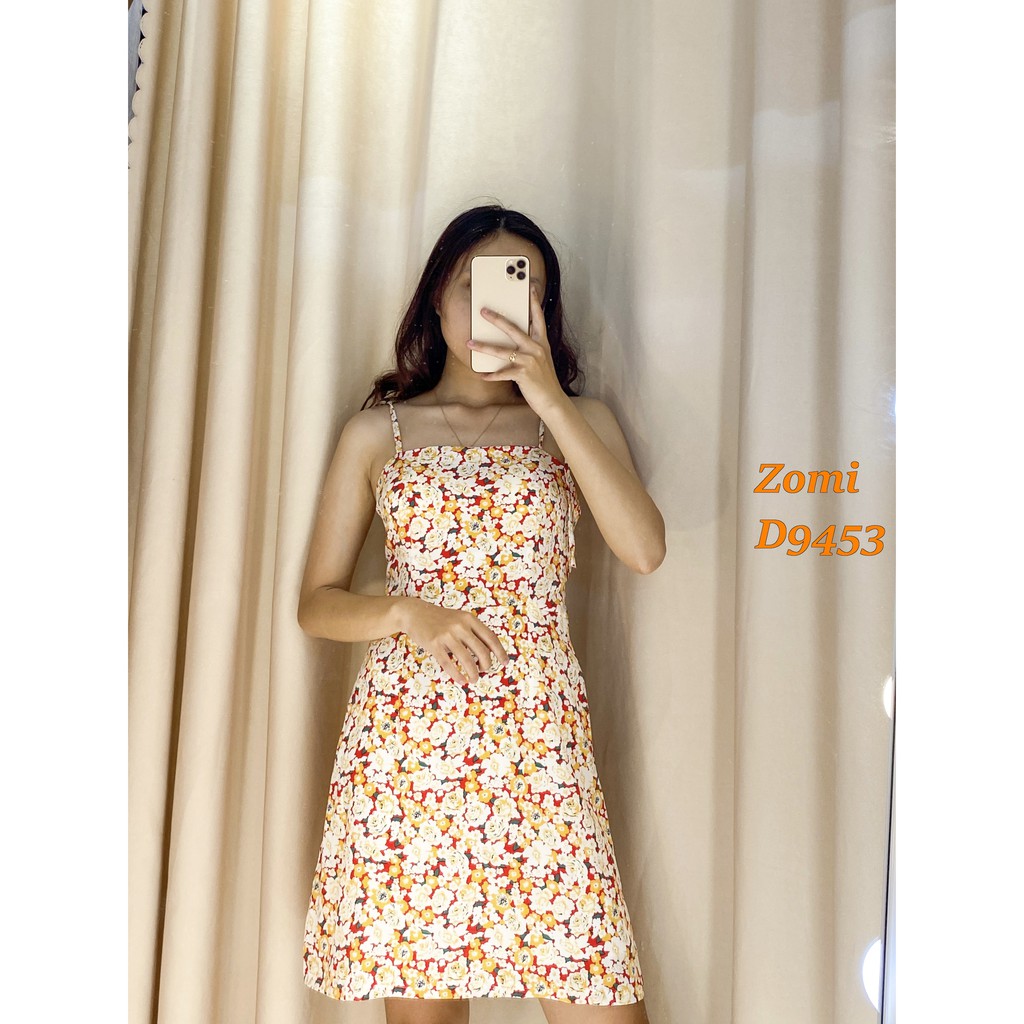 Đầm hoa nhí hai dây cúp ngực cực xinh ZOMI D9453