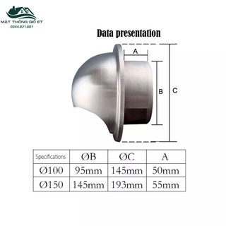 CHỤP THÔNG HƠI VENT CAP INOX D150 - D100