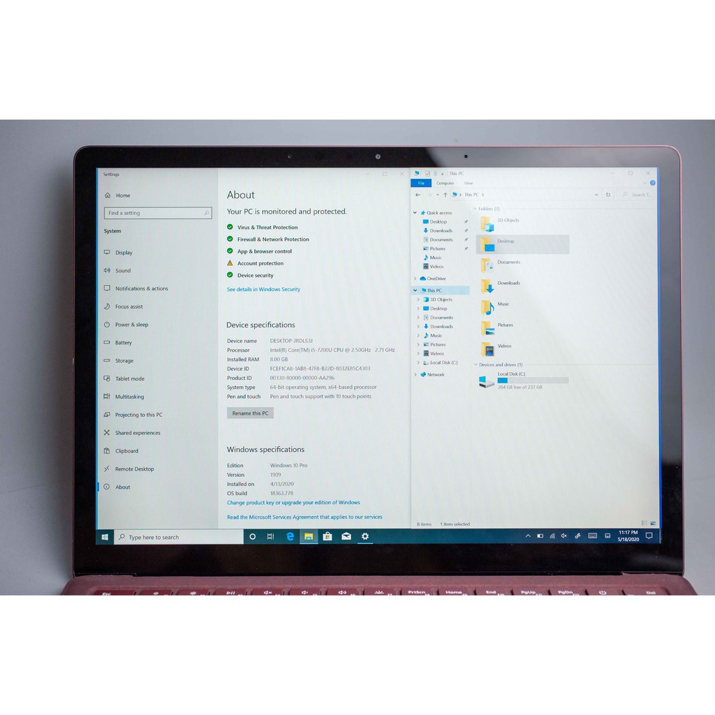 Máy tính bảng Surface Laptop | SSD 256GB | core i5 | RAM 8GB | 90%  17663 | BigBuy360 - bigbuy360.vn