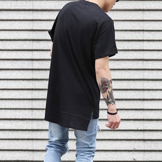 Áo thun tay lỡ xẻ tà - Long tee Oval