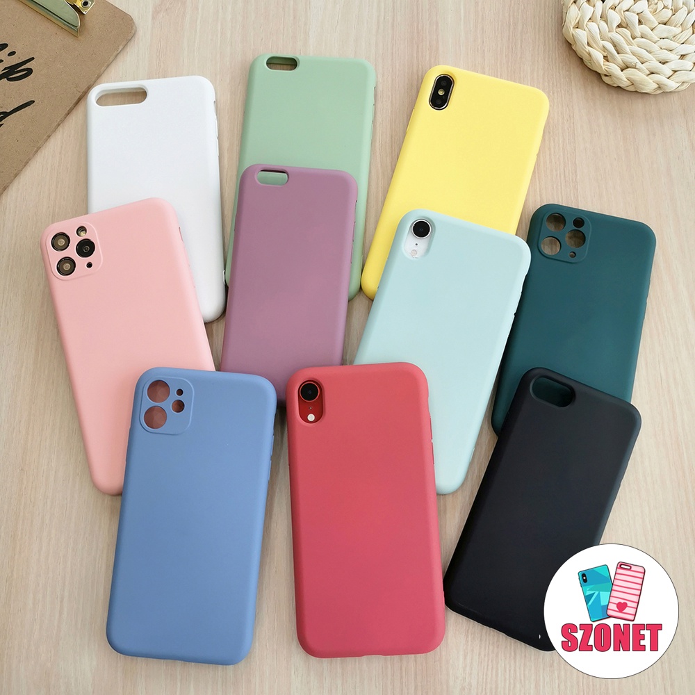 【Có Logo】 Ốp lưng điện thoại mềm silicon lỏng có nhung bên trong dành cho iPhone 11 Pro Max X XR XS Max 8 7 6 6s Plus + SE 2020 Vỏ điện thoại chống sốc có bảo vệ máy ảnh toàn bộ