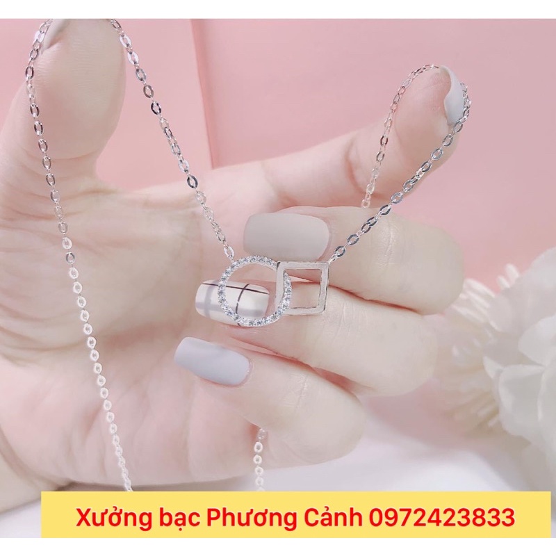 Dây Chuyền Nữ.Dây Chuyền Bạc Ta Kèm Mặt Xưởng Bạc Phương Cảnh cpj