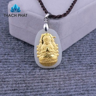 Phật bản mệnh Ngọc Nephrite mạ v.àng