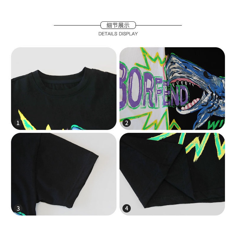 Áo Thun Cotton Tay Lỡ Dáng Rộng Phong Cách Hip Hop Đường Phố Màu Trơn Thời Trang Mùa Hè Cho Bé Trai 2023