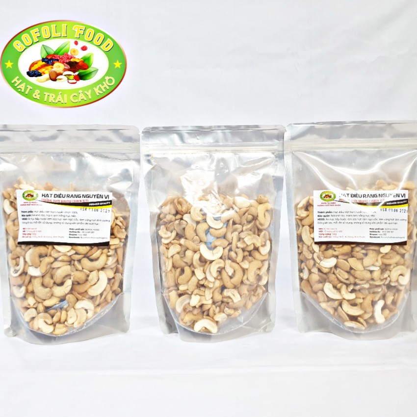 [KHÔNG MUỐI] Hạt điều rang bóc vỏ lụa loại ngon 500g, giòn thơm béo/ NO SALTED Top quality split cashew nuts, delicious