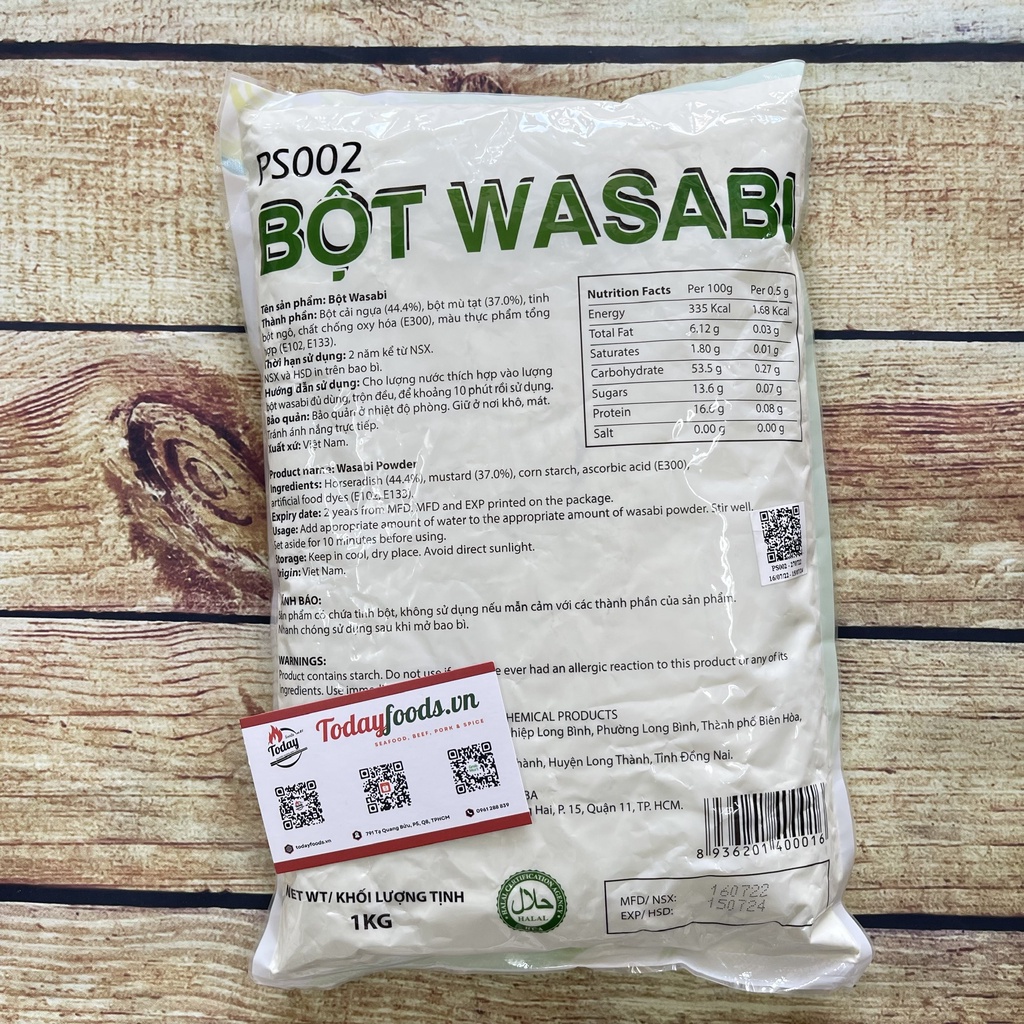 Bột Mù Tạt Wasabi xanh Marui gói 1KG | Ăn kèm sushi sashimi, trang trí món ăn