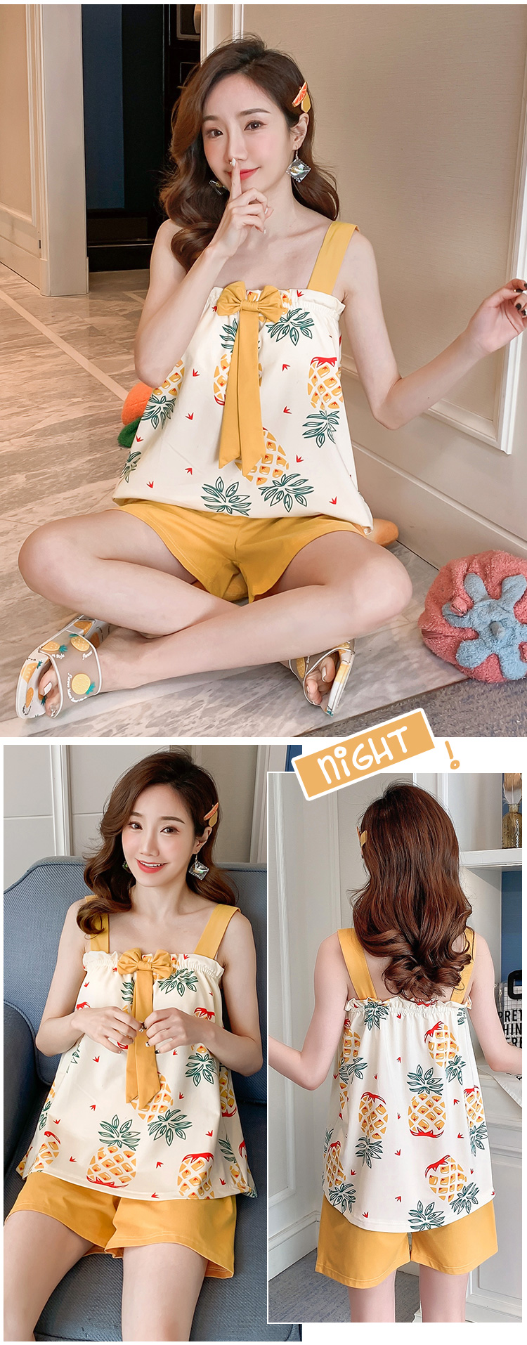Bộ Đồ Ngủ Hai Dây Đáng Yêu Ngọt Ngào Cho Nữ Size M-Xxxl | BigBuy360 - bigbuy360.vn