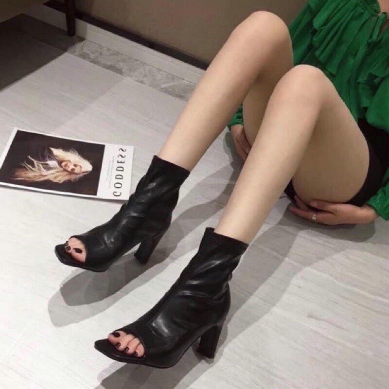 Bốt - Boots thời trang hở mũi cao gót