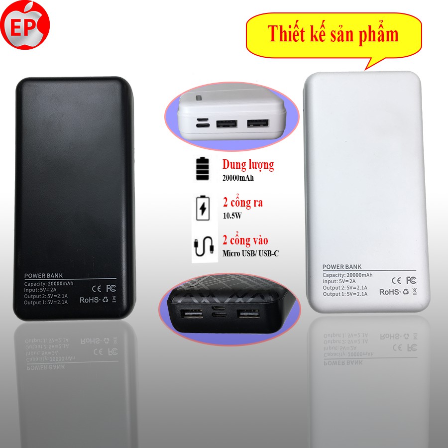 Sạc dự phòng 10000mAh - 20000mAh bảo hành 12 tháng [1 ĐỔI 1] [MUA 1 TẶNG 3]