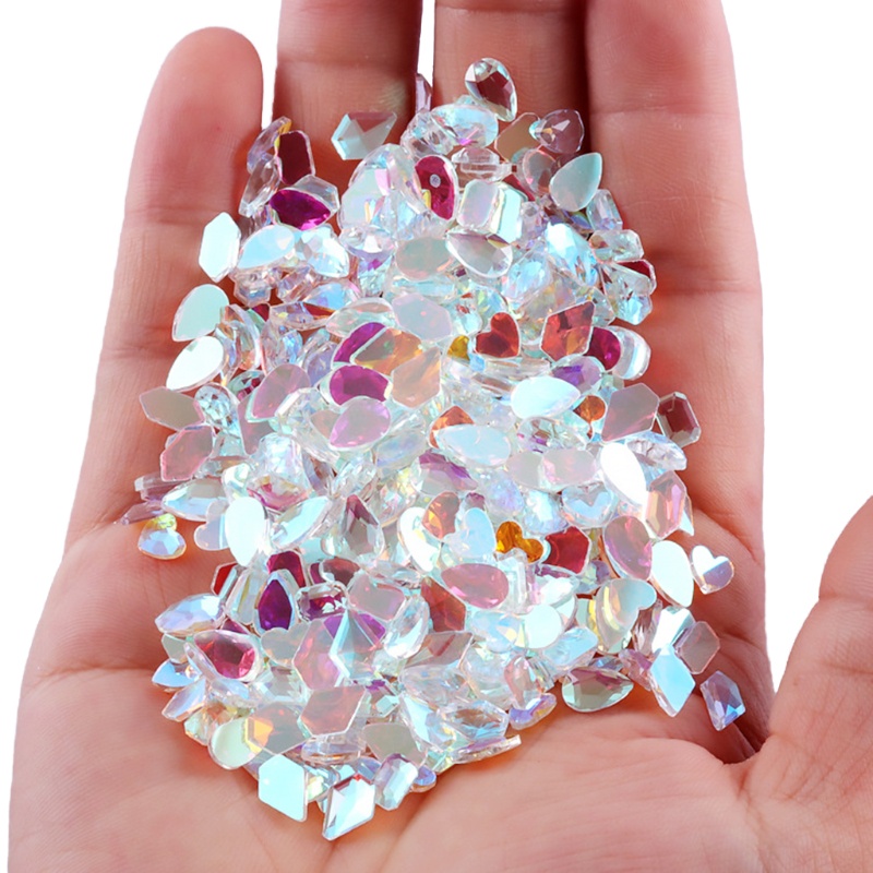 Set 100 Hạt Pha Lê Dạng Phẳng Lấp Lánh Trang Trí Móng Nghệ Thuật Lạ Mắt