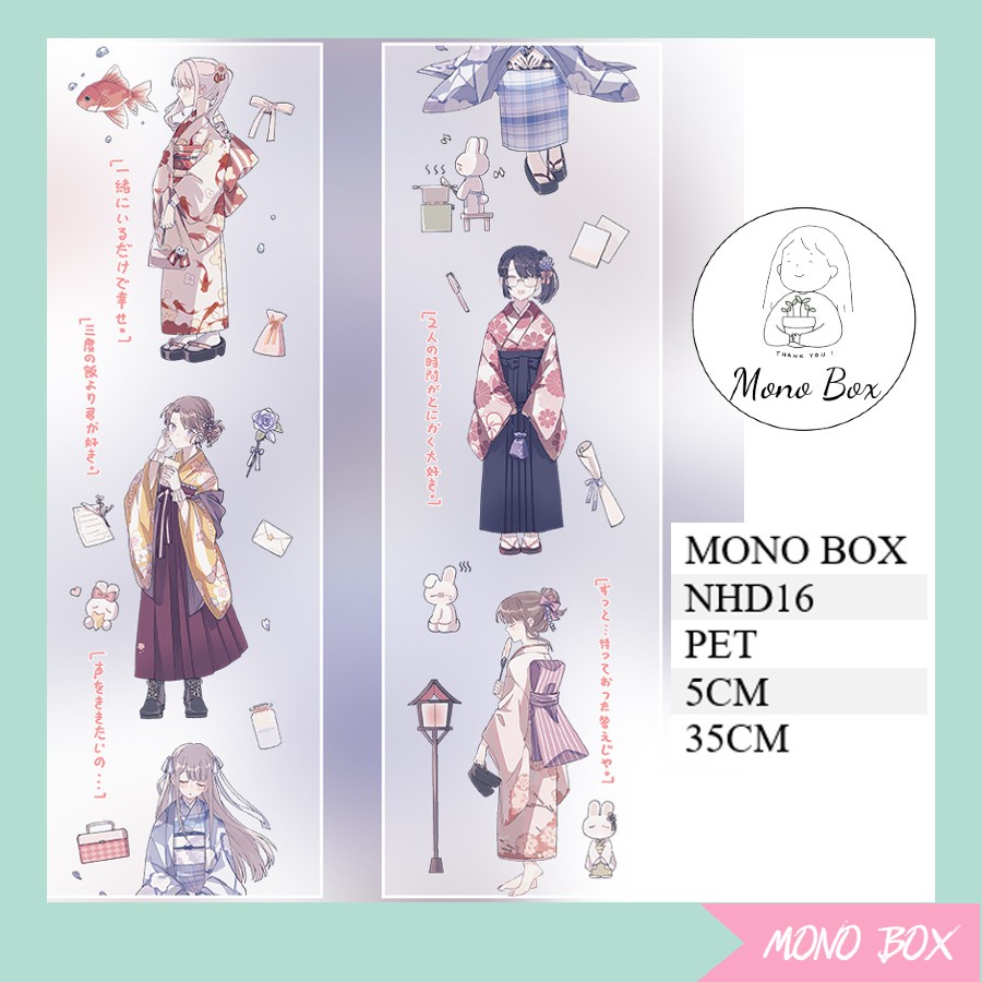 [Chiết] Washi tape nhân vật cô gái dễ thương Mono_box 00101