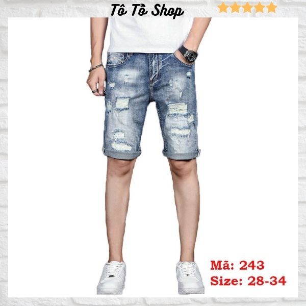 Quần Sọt Nam ❤️FREESHIP❤️ Quần Short Jean Nam Chất Bò co giãn không nhăn không xù form cực đẹp Tô Tồ Shop - QSJNM243