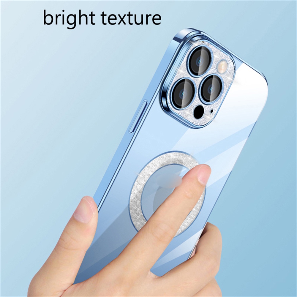 Ốp Điện Thoại Silicone Mềm Trong Suốt Kết Cấu Kim Cương Cho iphone 13 pro max iphone 11 13 12 pro max