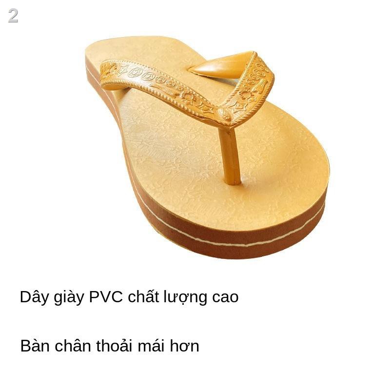 Thái Lan Xăng đan xỏ ngón chống trượt Xingma nam Dép đế dày cao su dành cho Giày phong cách cổ điển màu vàng