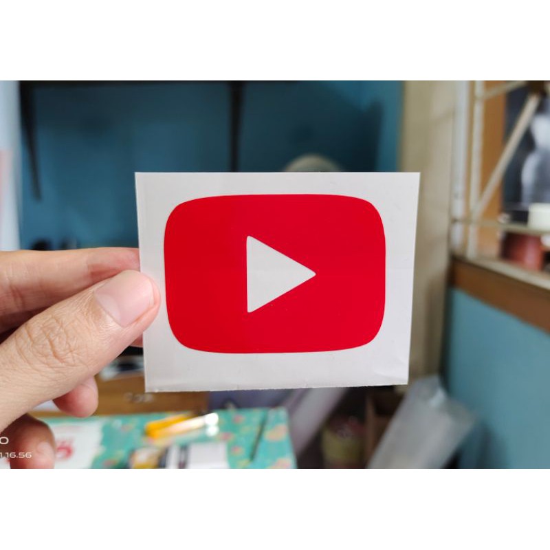 Set 3 Sticker Dán Trang Trí Hình Youtube Độc Đáo