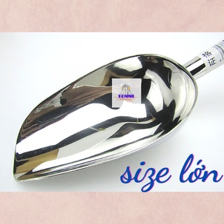 Xúc đá inox cao cấp hàng loại 1 dày muỗng xúc đá inox - dụng cụ pha chế